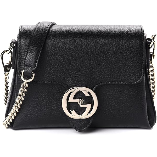 Gucci Marmont Black Dollar Calfskin Leather Interlocking GG Bag